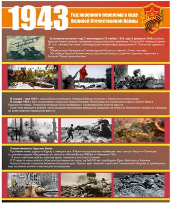 Стенд 1943 размер 1000 х 1200 пластик 3 мм 1943