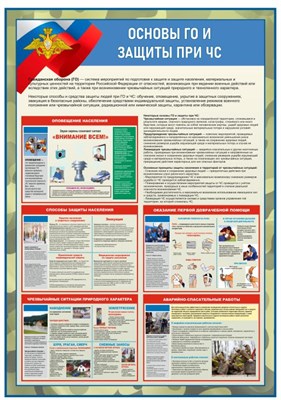 Баннер Основы ГО и защиты при ЧС  700 х 1000 мм ОБЗР23