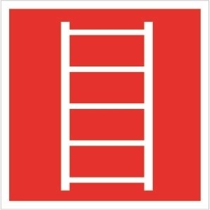 F03tf  Пожарная лестница  табличка фотолюминесцентная ПВХ-2мм