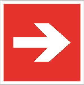 F01-01nf  Направляющая стрелка наклейка фотолюминесцентная