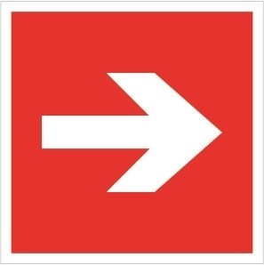 F01-01tf  Направляющая стрелка табличка фотолюминесцентная ПВХ-2мм