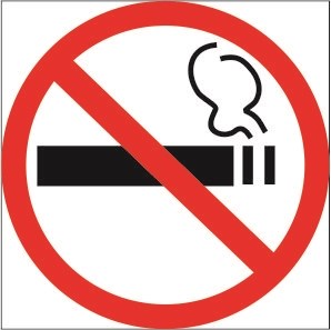 Т340t Знак безопасности о запрете курения табличка ПВХ-2мм