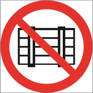 P12t Знак безопасности запрещается загромождать проходы и складировать табличка ПВХ-2мм