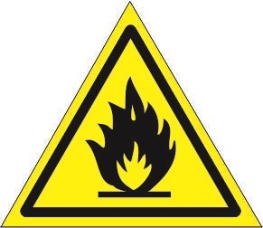 W01t Знак безопасности пожароопасно легковоспламеняющиеся вещества табличка ПВХ-2мм