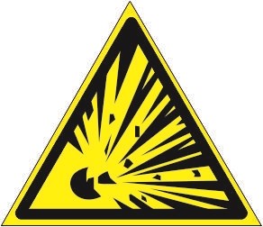 W02t Знак безопасности взрывоопасно табличка ПВХ-2мм