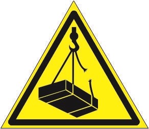 W06t Знак безопасности опасно возможное падение груза табличка ПВХ-2мм