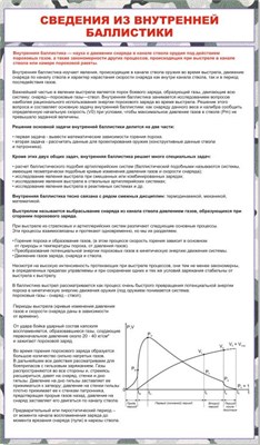Стенд Сведения из внутренней баллистики 700 х 1200 ПВХ-  3мм ОП08