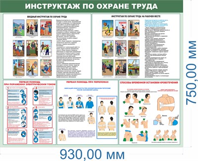 Стенд Инструктаж по охране труда 1000 х 750мм, ПВХ-3мм