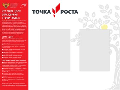 Точка роста стенд с 2 карманами А3 размер  1200 х 900 пластик 5 мм