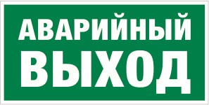 Е 35 Указатель аварийного выхода размер 300 х 150 фотолюминесцентная наклейка