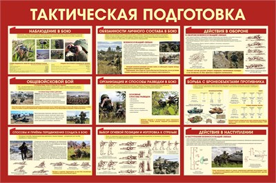 Стенд Тактическая подготовка 1500 х 1000 пластик 3мм (Арт. ТП02)