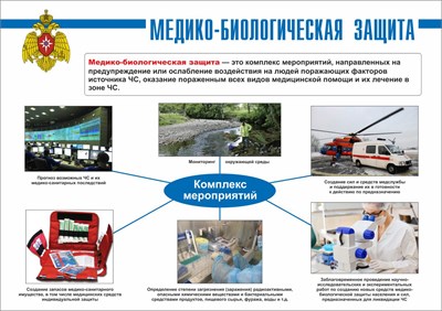 Стенд "Медико- биологическая защита" формат А2  594 х 420 пластик 3мм