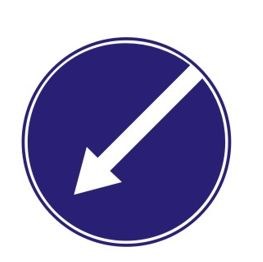 Знак дорожный "Объезд препятствия слева"  ГОСТ Р 52290-2004, II-типоразмер, D-700мм