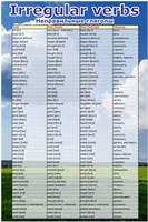 Стенд Английский язык неправильные глаголы размер 600 х 900 пластик 3 мм 05321