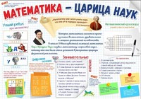 Стенд Математика - Царица Наук 1000 х 700мм, ПВХ-3мм