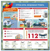 Баннер Угроза БПЛА. Воздушная тревога 1000 х 1000 мм ОБЗР21