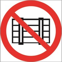 P12t Знак безопасности запрещается загромождать проходы и складировать табличка ПВХ-2мм