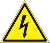 W08t Знак безопасности опасность поражения электрическим током  табличка ПВХ-2мм
