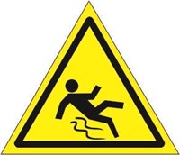 W28t Знак безопасности осторожно скользко -  табличка ПВХ-2мм