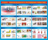 Стенд Пожарная безопасность при проведении огневых размер 1200 х 1000 работ пластик 3 мм