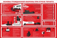 Стенд основы гражданской обороны при угрозе теракта  размер 1200 х 1000 пластик 3 мм