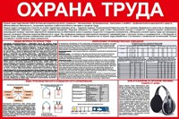 Стенд Охрана труда размер 1200 х 800 пластик 3 мм
