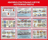 Стенд Аварийно спасательные и другие неотложные работы размер 1200 х 1000 пластик 3 мм