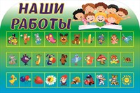 Наши работы стенд 750 х 500 пластик 5 мм