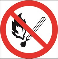 Знак безопасности запрещается пользоваться открытым огнем и курить размер 200 х 200 наклейка