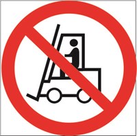 Запрещается движение средств напольного транспорта размер 200 х 200 наклейка