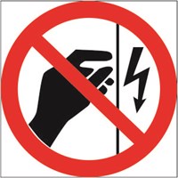 Запрещается прикасаться. Корпус под напряжением размер 200 х 200 наклейка