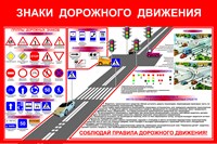 Знаки дорожного движения стенд размер 1200 х 800 пластик 3 мм ДБ5