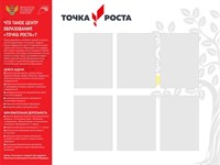Точка роста стенд с 6 карманами А4 размер  1500 х 1000 пластик 3 мм