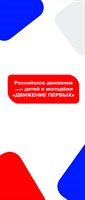 Ролл ап roll up Мобильный стенд "Движение первых" размер 850 х 2000 мм МС01