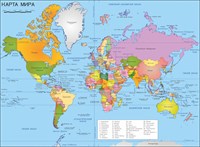 Стенд Политическая карта Мира 1600 х 1200 пластик 3мм 05637