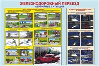 Стенд "Железнодорожный переезд - аварийные ситуации"  900 х 600 , пластик 3 мм