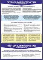 Стенд "Первичный инструктаж на рабочем месте" формат А2 420 х 594 пластик 3мм