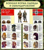 Стенд "Военная форма одежды и обмундирования" размер 800 х 900мм, пластик 3мм