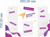 Стенд "Навигаторы детства -новая философия воспитания" 950 х 700 пластик 3мм, карманы А4-5шт. НД21