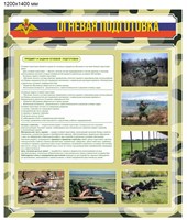 Стенд "Огневая подготовка" 1200 х 1400 мм; ПВХ - 3мм (Арт. 2676)