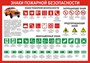 Стенд Знаки пожарной безопасности размер 1000 х 750 пластик 3 мм