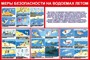 Стенд Меры безопасности на водоемах летом размер 1200 х 800 пластик 3 мм