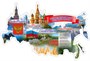 Стенд Государственная символика 2000 х 1350 пластик 3 мм, карман А4-1шт. РФ08 - фото 7358