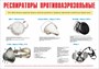 Стенд "Респираторы противоаэрозольные" формат А2  594 х 420 пластик 3мм